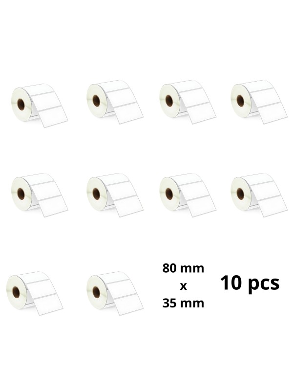 Zebra 80mm x 35mm termopaberist etiketid 25 mm südamikuga, tootja Dore, 10 tk Zebra 80mm x 35mm termopaberist etiketid 25 mm südamikuga, tootja Dore, 10 tk
