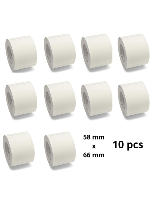 Zebra 58mm x 66mm termopaberist etiketid 25 mm südamikuga, tootja Dore, 10 tk Zebra 58mm x 66mm termopaberist etiketid 25 mm südamikuga, tootja Dore, 10 tk
