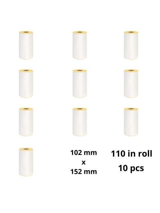 Zebra 3005281-T 102mm x 152mm Thermal Paper Labels 19 mm Core Dore Manufacturer, 10 pcs Removable