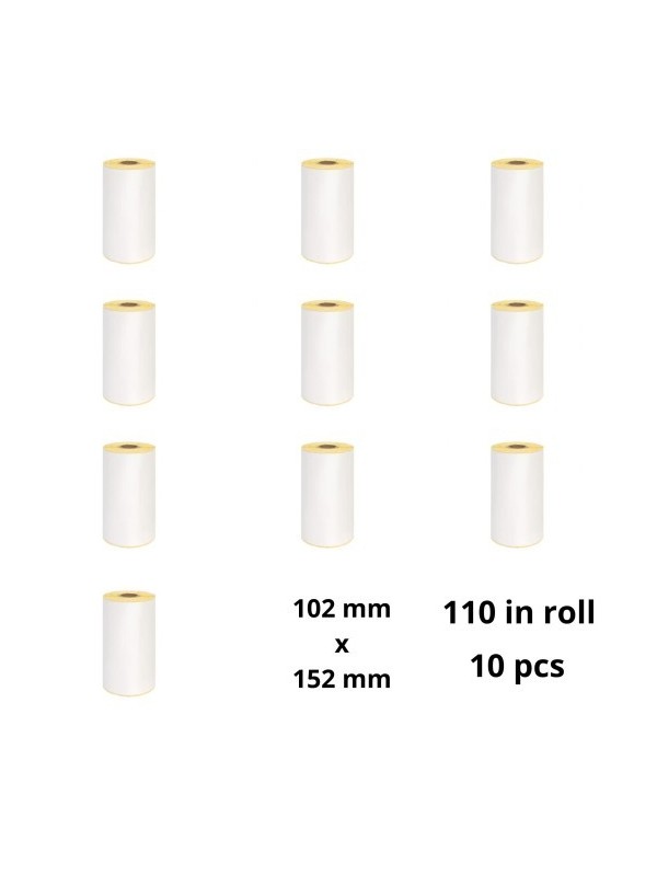 Zebra 3005281-T 102mm x 152mm lämpöpaperitarrat 19 mm ytimellä, valmistaja Dore, 10 kpl Removable Zebra 3005281-T 102mm x 152mm lämpöpaperitarrat 19 mm ytimellä, valmistaja Dore, 10 kpl Removable