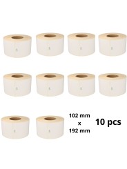 Zebra 3009724-T 102mm x 192mm Thermal Paper Labels 25 mm Core Dore Manufacturer 240 per roll, 10 pcs