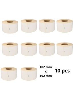 Zebra 3009724-T 102mm x 192mm Thermal Paper Labels 25 mm Core Dore Manufacturer 240 per roll, 10 pcs