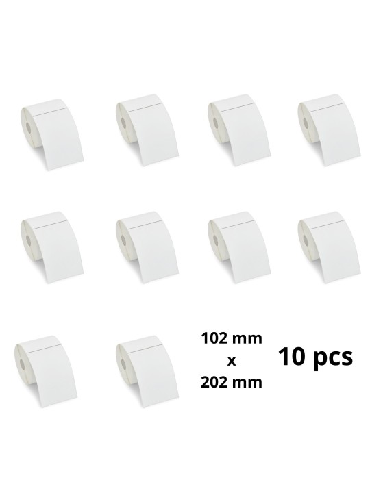 Термоэтикетки 3010837-T 102mm x 202mm, сердцевина 76 mm, рулон 900 шт, 10 шт