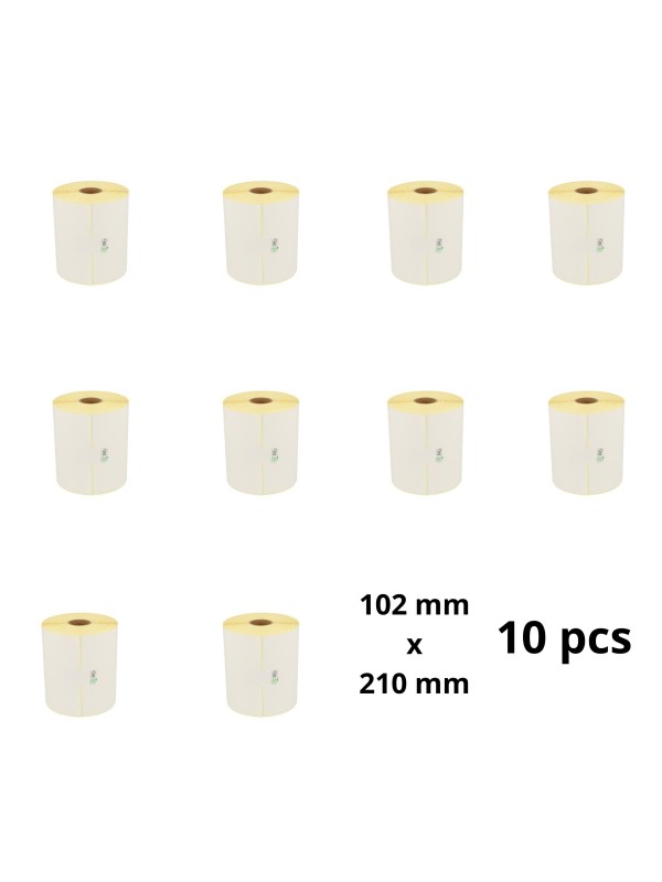 Zebra 3005093, 102mm x 210mm termoprinteri etiketirullid, 25 mm südamik, tootja Dore, 375 tk rullis, 10tk