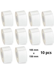 Termosildid 105mm x 150mm, 76 mm südamik, rull 1000 tk, eemaldatav, 10tk