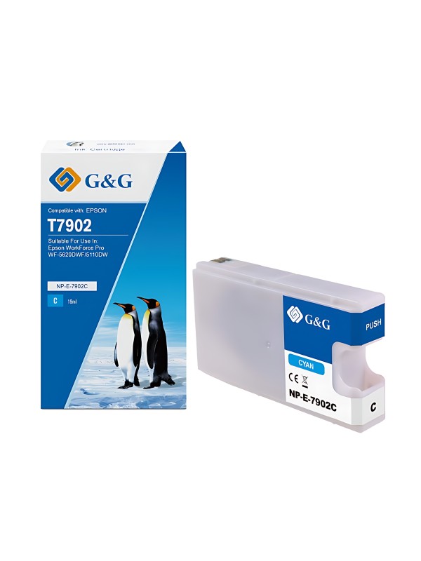 Epson 79XL T7902 C13T79024010 C rašalinė kasetė G&G suderinama