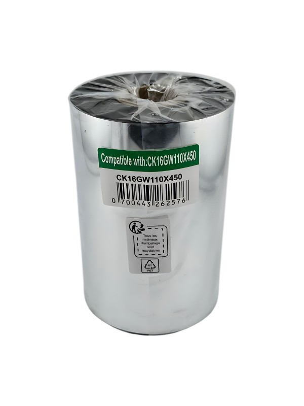 Wax 110mm x 450m Thermal Transfer Ribbon 25mm core