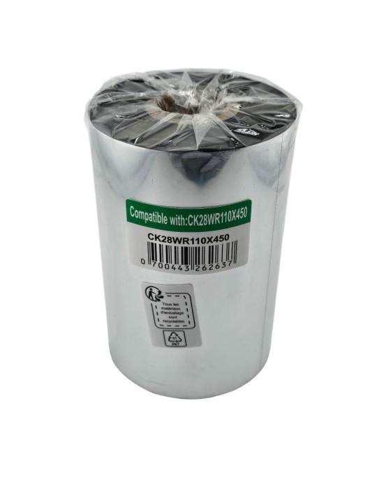 Premium Wax-Resin 110mm x 450m Thermal Transfer Ribbon 25mm core