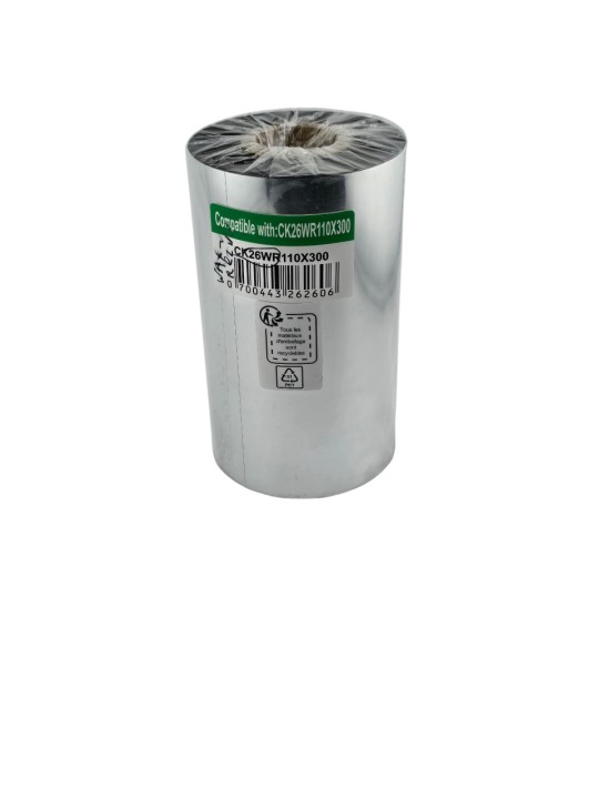 Wax-Resin 110mm x 300m Thermal Transfer Ribbon 25mm core