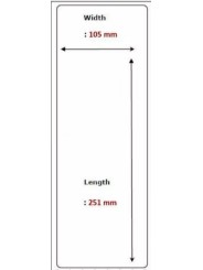 Terminės etiketės 105 mm x 251 mm, 76 mm šerdis, 250 vnt. ritinėlis