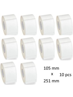 Thermal Labels 105mm x 251mm, 76mm core, 250 pcs roll