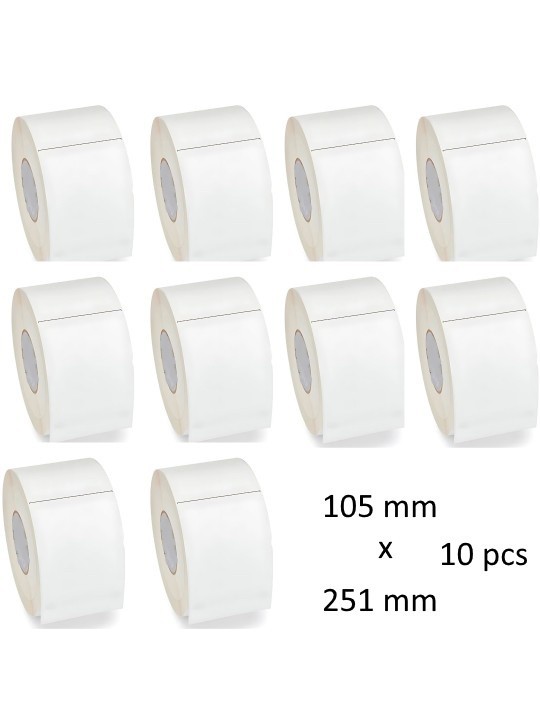 Thermal Labels 105mm x 251mm, 76mm core, 250 pcs roll