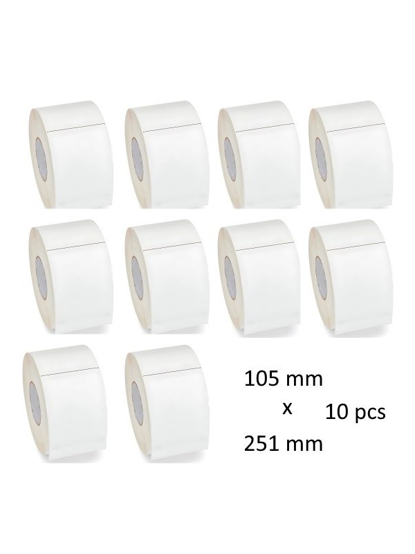 Thermal Labels 105mm x 251mm, 76mm core, 250 pcs roll