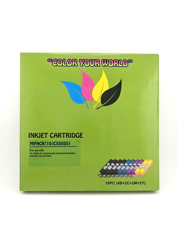 Canon PGI-550 CLI-551 PGI550 CLI551 BK/C/M/Y ink cartridge Dore compatible multipack 10 pcs