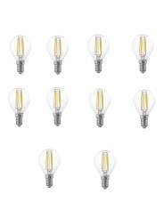 Incandescent bulb E14 G45 4W WW 3000K, 10 pcs