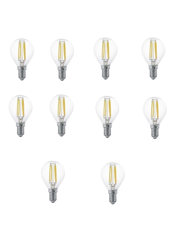 Incandescent bulb E14 G45 4W WW 3000K, 10 pcs
