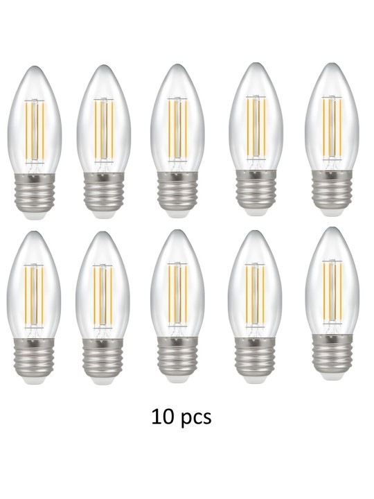 Incandescent bulb E27 C35 4W WW 3000K, 10 pcs