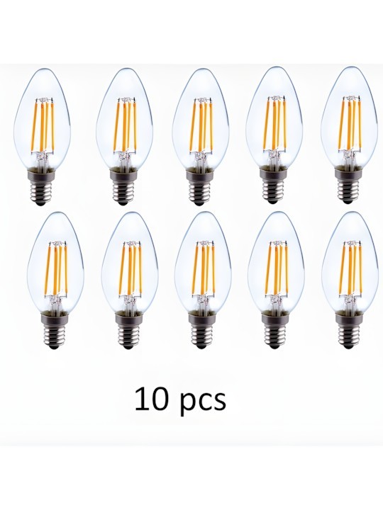 Incandescent bulb E14 C37 4W WW 3000K, 10 psc