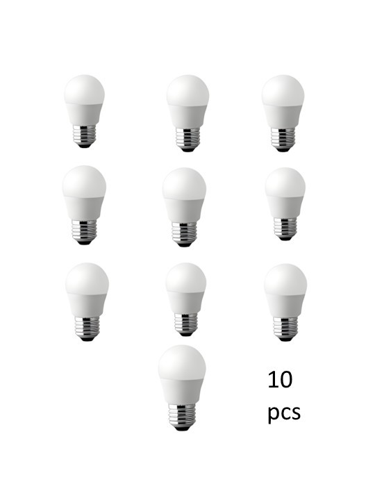 Bulb E27 G45 5W WW 3000K, 10 pcs