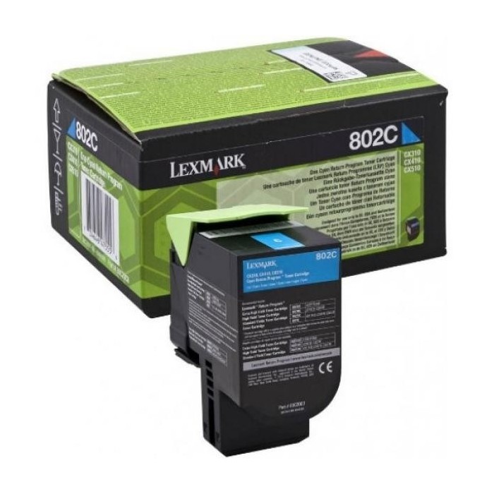 Lexmark toonerkassett 802C 80C20C0 Cyan