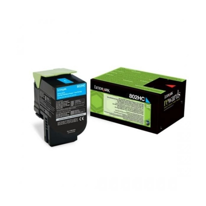 Lexmark toonerkassett 802HC 80C2HC0 Cyan