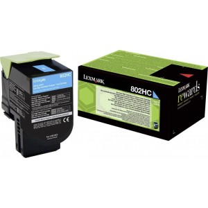 Lexmark toonerkassett 802HC 80C2HC0 Cyan