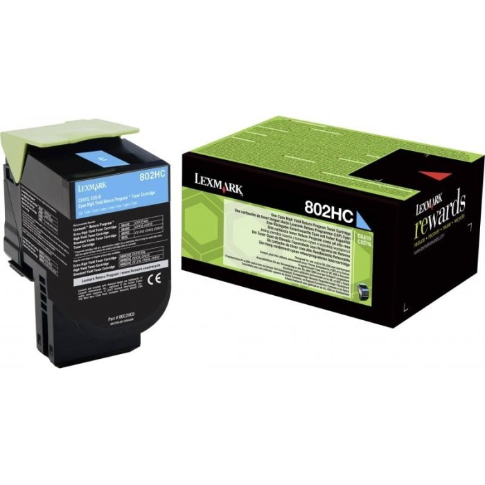 Lexmark toonerkassett 802HC 80C2HC0 Cyan Lexmark toonerkassett 802HC 80C2HC0 Cyan