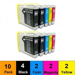 Dofe analog ink cartridge set LC1000 BK/C/M/Y 10 pcs (BK- 4 pcs, C- 2 pcs, M- 2 pcs, Y- 2 pcs)