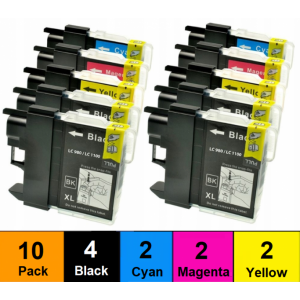 Dofe analog ink cartridge set LC1100 BK/C/M/Y 10 pcs (BK- 4 pcs, C- 2 pcs, M- 2 pcs, Y- 2 pcs)