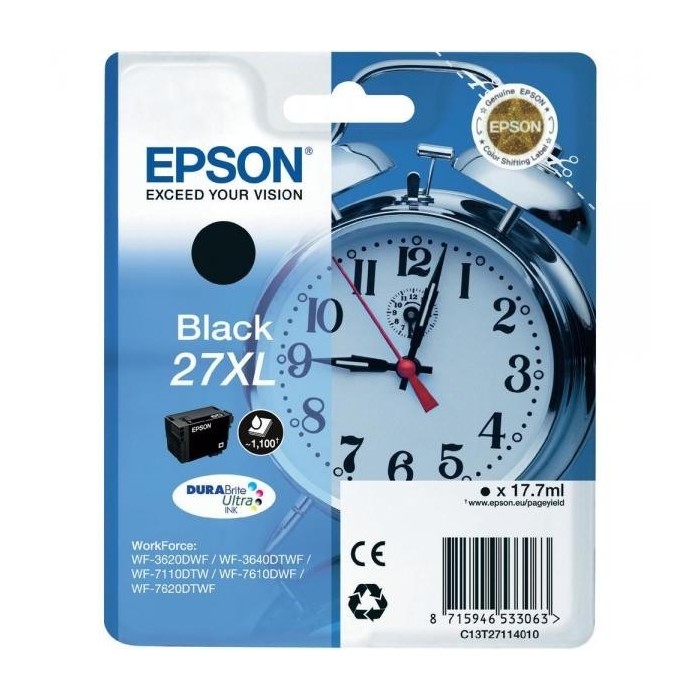 Epson tindikassett C13T27114010  C13T27114012 27XL BK